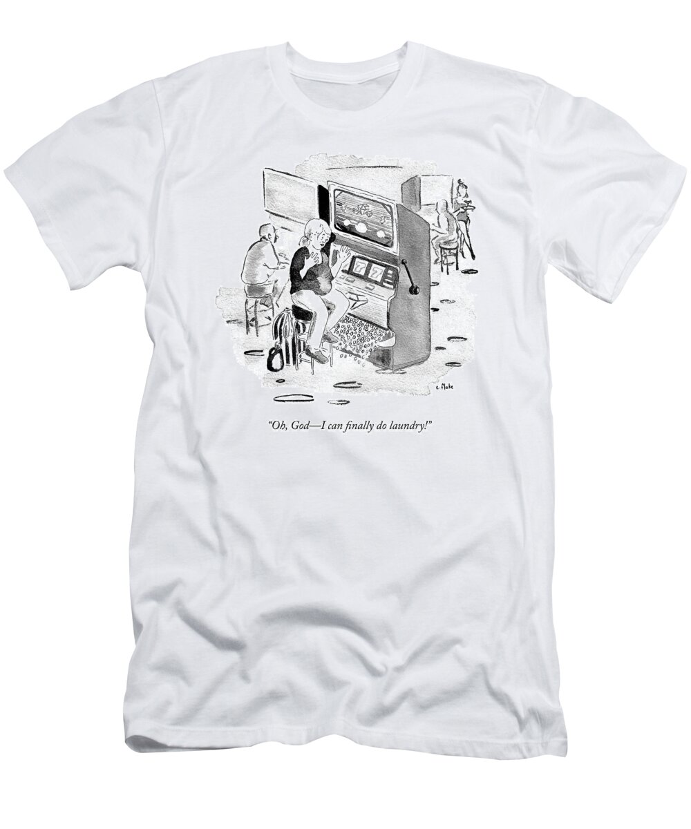 “oh T-Shirt featuring the drawing I Can Finally Do Laundry by Emily Flake