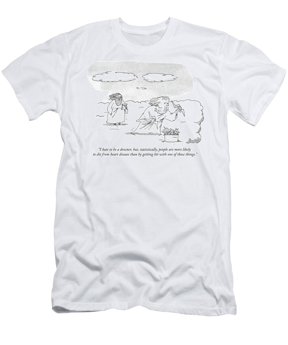 i Hate To Be A Downer T-Shirt featuring the drawing I hate to be a downer by Sara Lautman