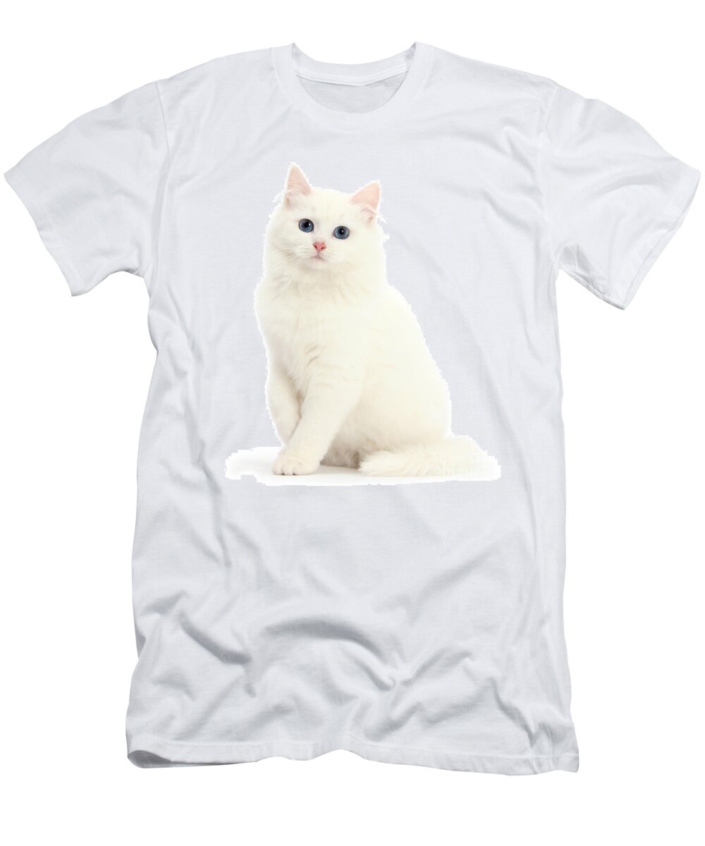White Maine Coon T-Shirt featuring the photograph I'm All White by Warren Photographic
