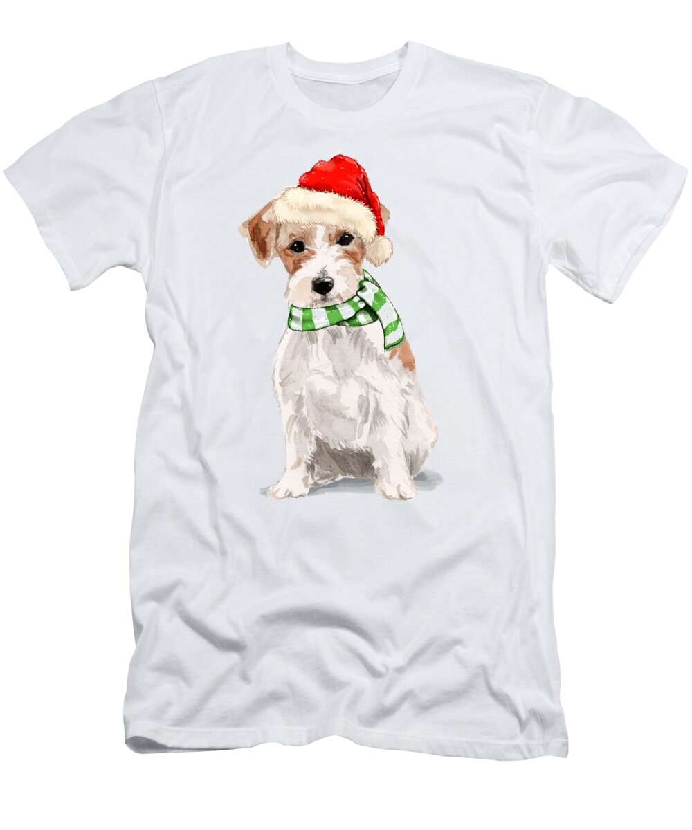  Jack Russell Terrier T-Shirt featuring the digital art Jack Russell Dog Christmas by Doreen Erhardt