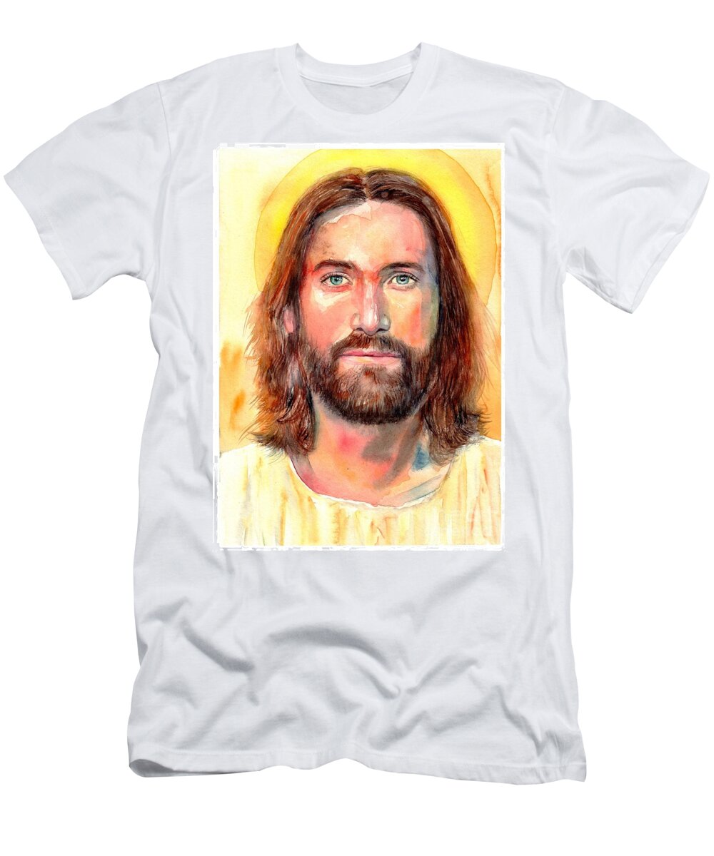 Jesus T-Shirt featuring the painting Jesus The Savior by Suzann Sines