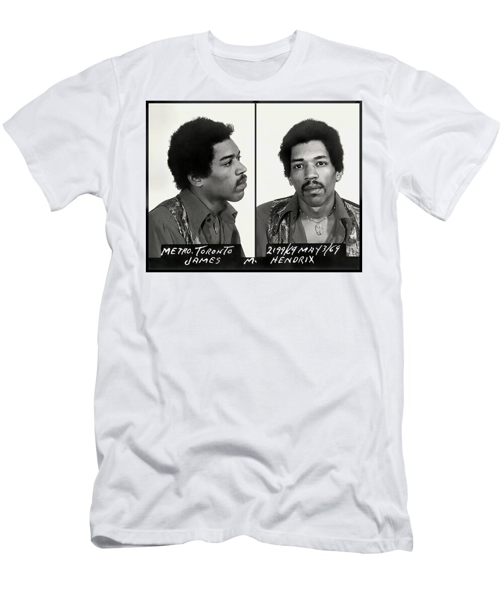 Jimi Hendrix Mugshot - Toronto 1969 T-Shirt for Sale by Daniel Hagerman
