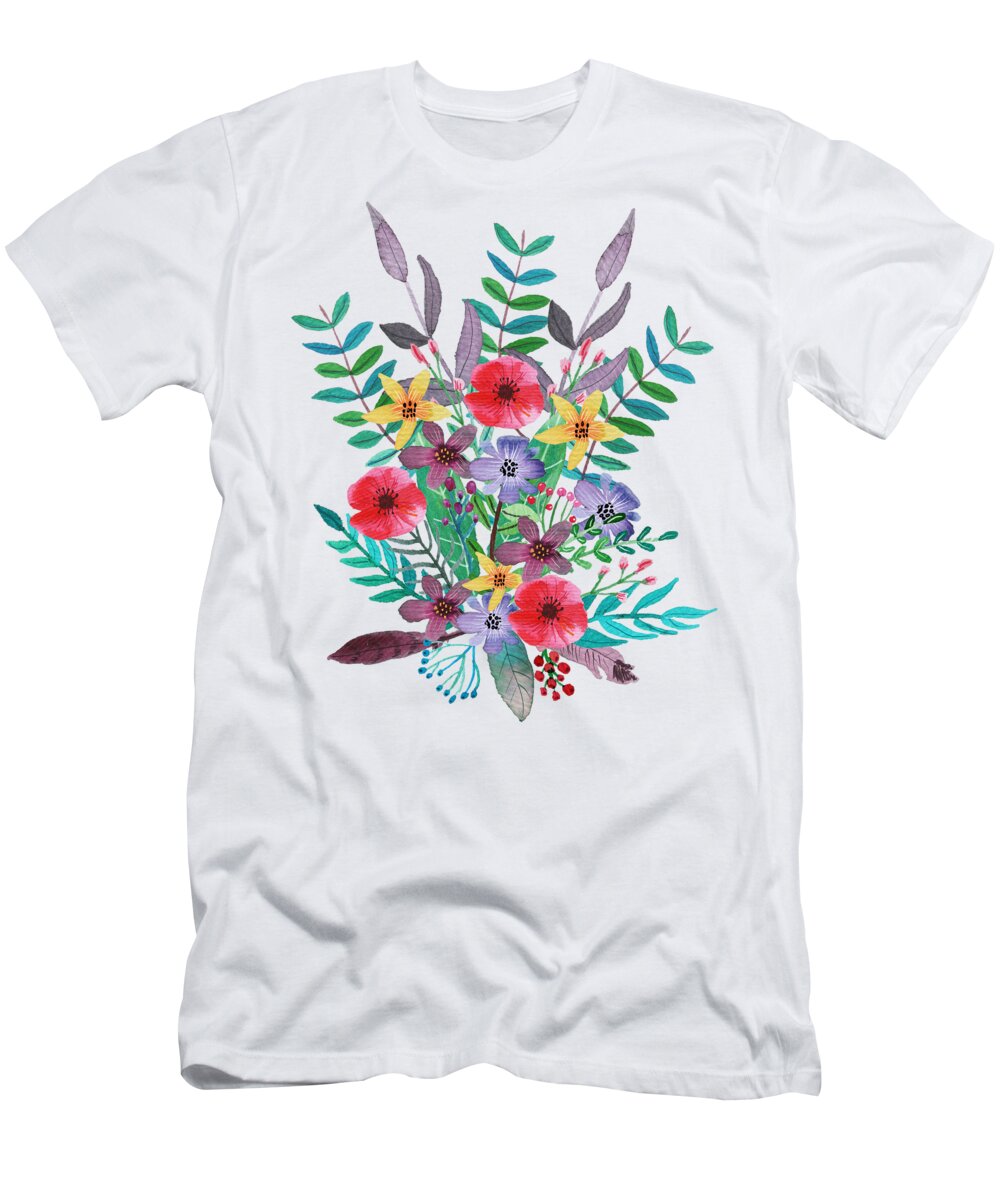 Blossom T-Shirt featuring the painting Just Flora I by Amanda Jane