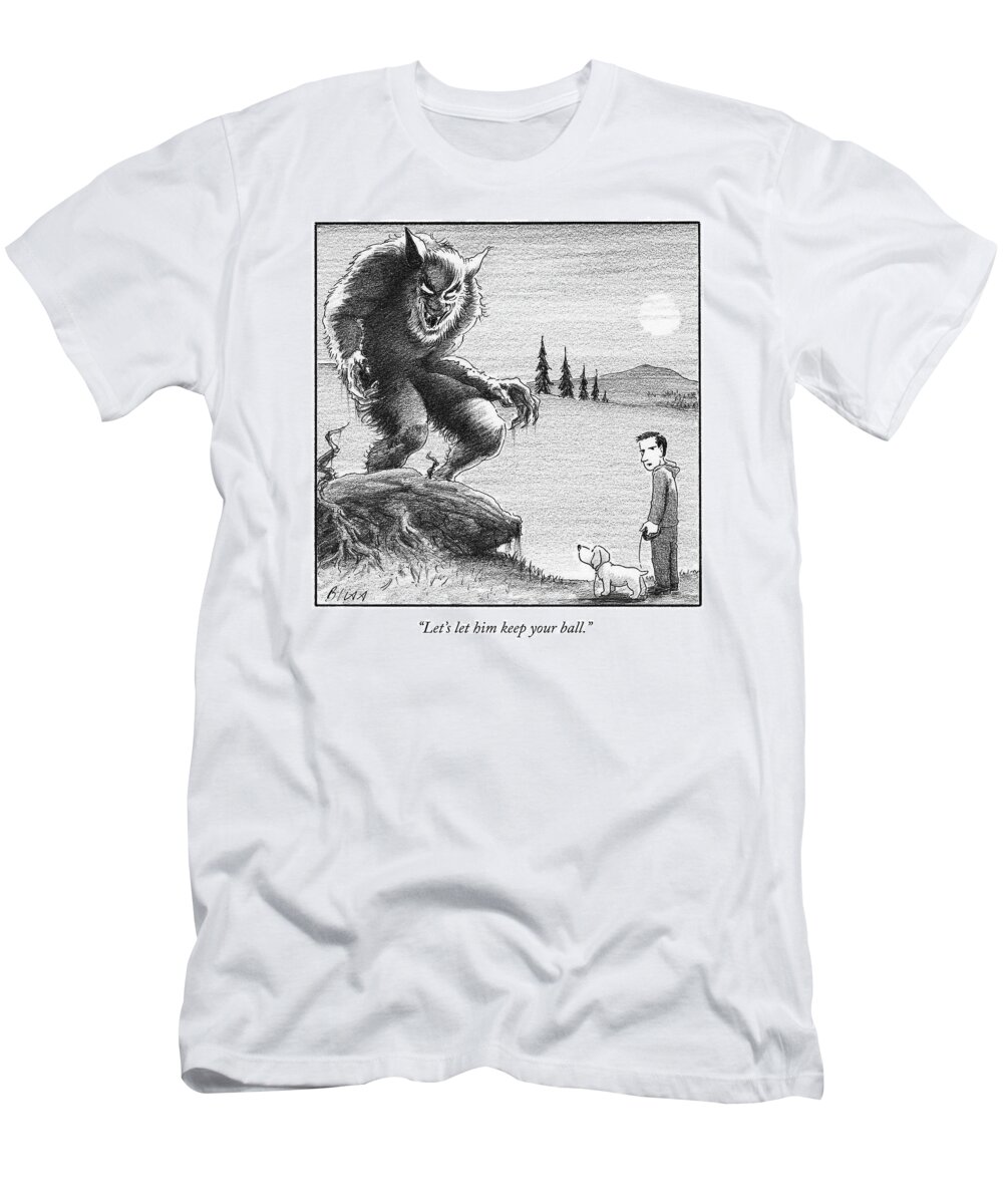 Cctk T-Shirt featuring the drawing Keep Your Ball by Harry Bliss