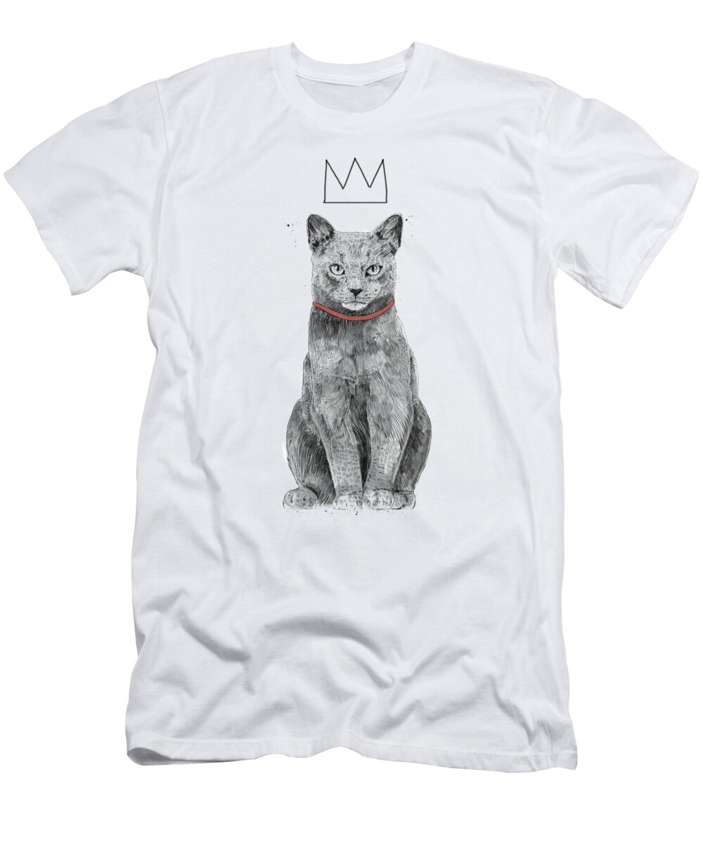 Cat T-Shirt featuring the mixed media King Of Everything by Balazs Solti