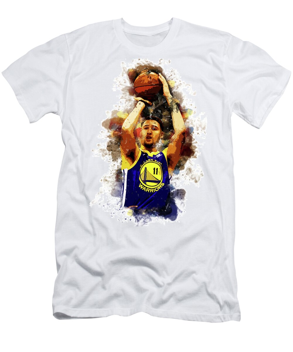 Men's Klay Thompson Gray Golden State Warriors NBA Player Graphic Tri-Blend  T-Shirt