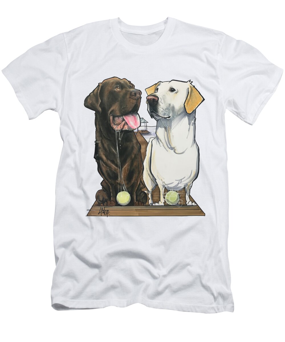 Knight 4539 T-Shirt featuring the drawing Knight 4539 by Canine Caricatures By John LaFree