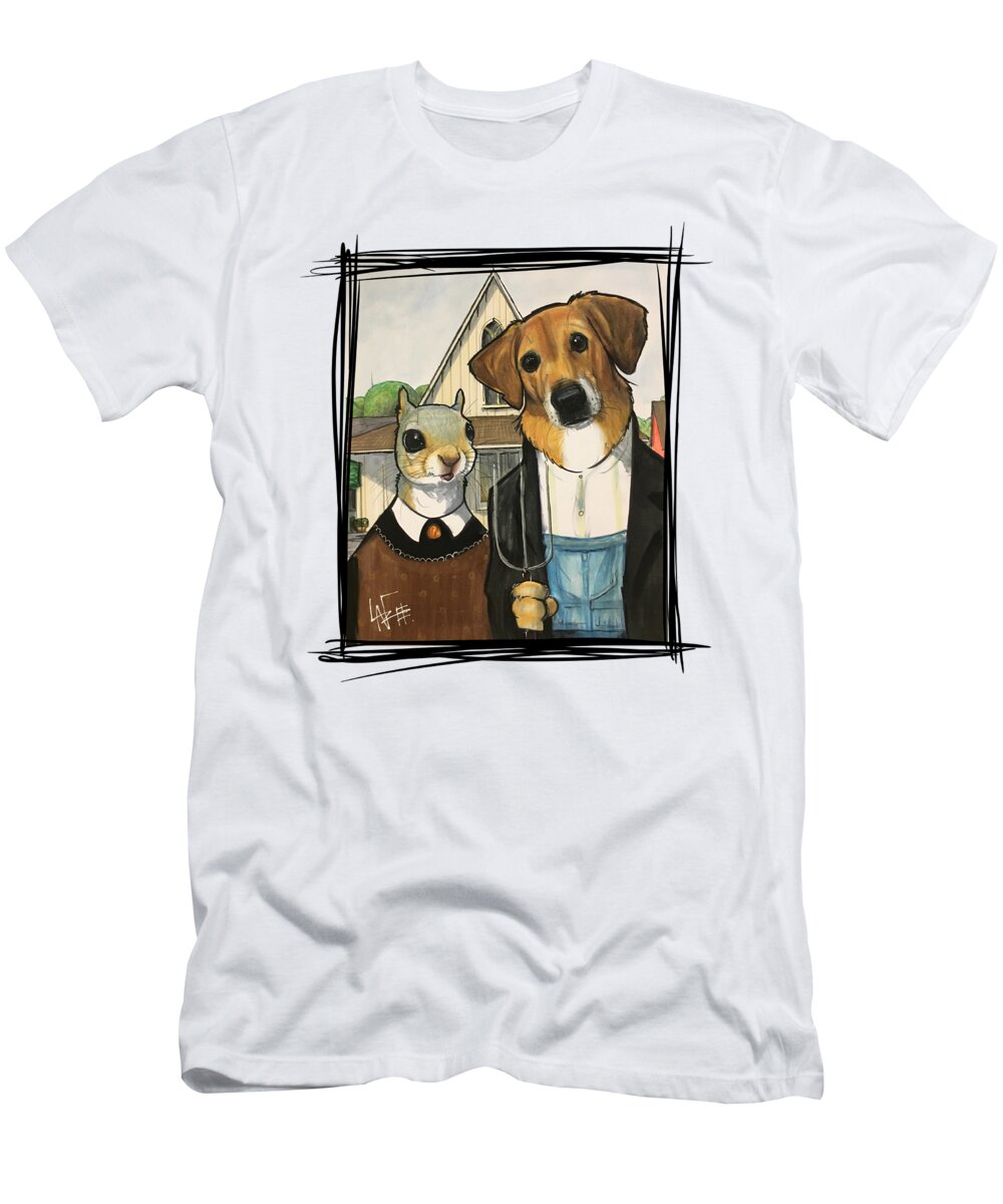 Landeche T-Shirt featuring the drawing Landeche 4963 by Canine Caricatures By John LaFree