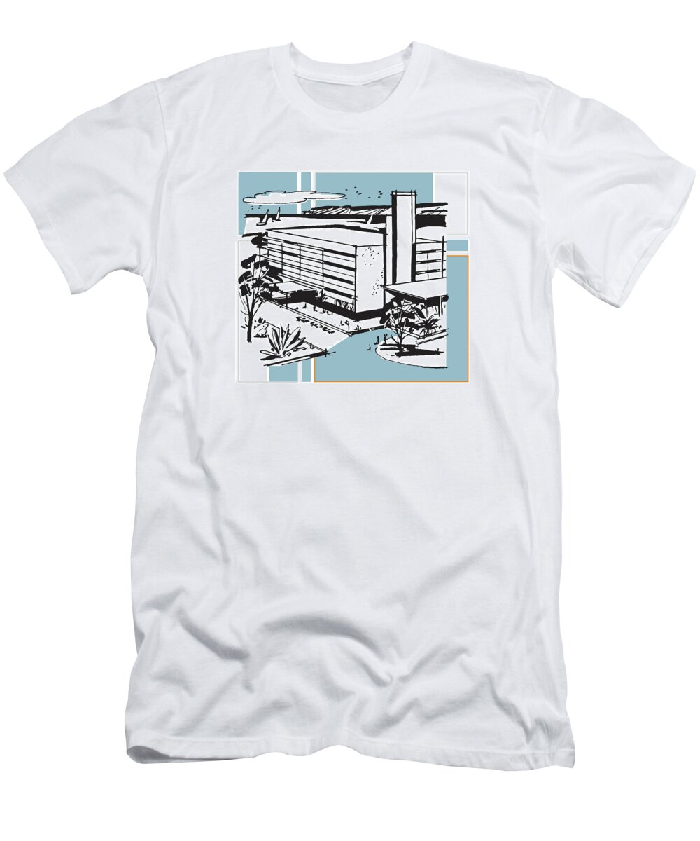 Accommodate T-Shirt featuring the drawing Large Building by CSA Images