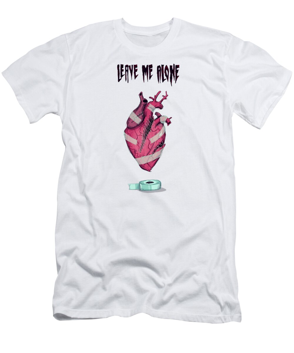 Leave Me Alone T-Shirt featuring the drawing Leave Me Alone by Ludwig Van Bacon