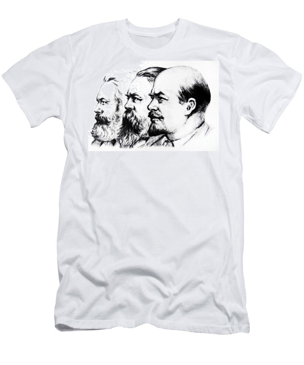 sigaar Getalenteerd slaap Left to Right Karl Marx Friedrich Engels Vladimir Lenin T-Shirt by Russian  School - Pixels