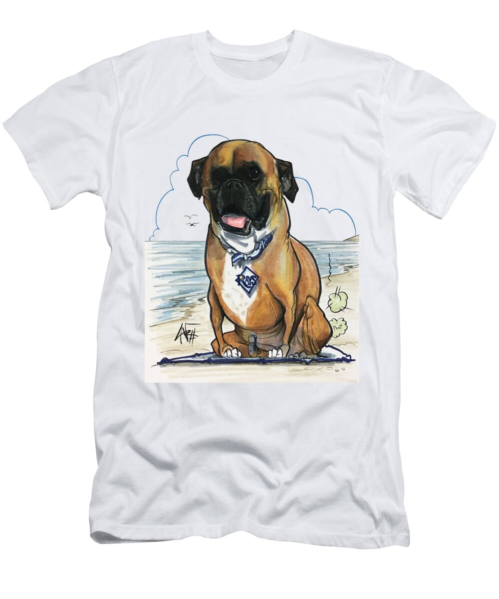 Levine 4593 T-Shirt featuring the drawing Levine 4593 by Canine Caricatures By John LaFree