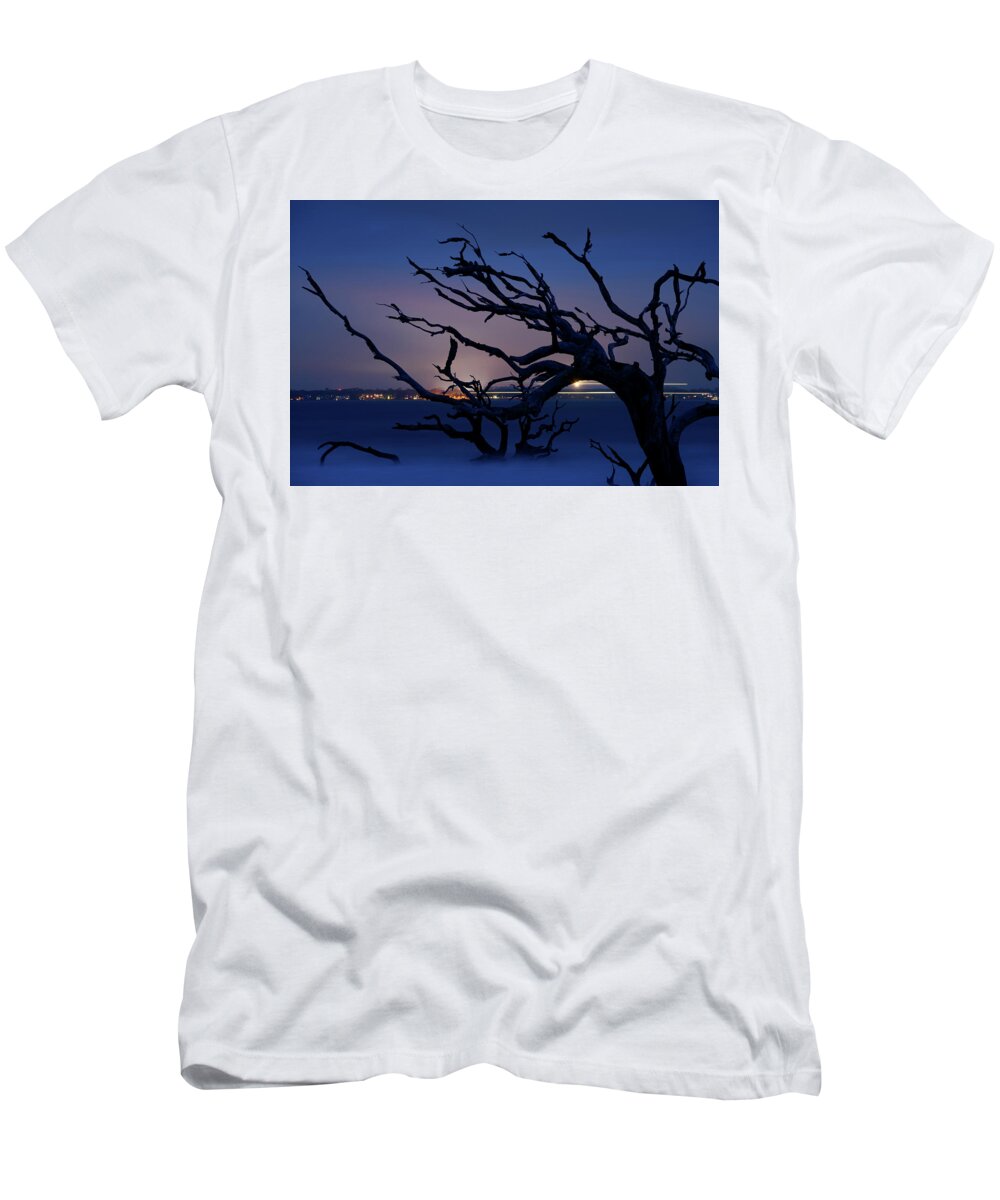 Driftwood Beach T-Shirt featuring the photograph Life Beyond the Graveyard of Trees by James Covello