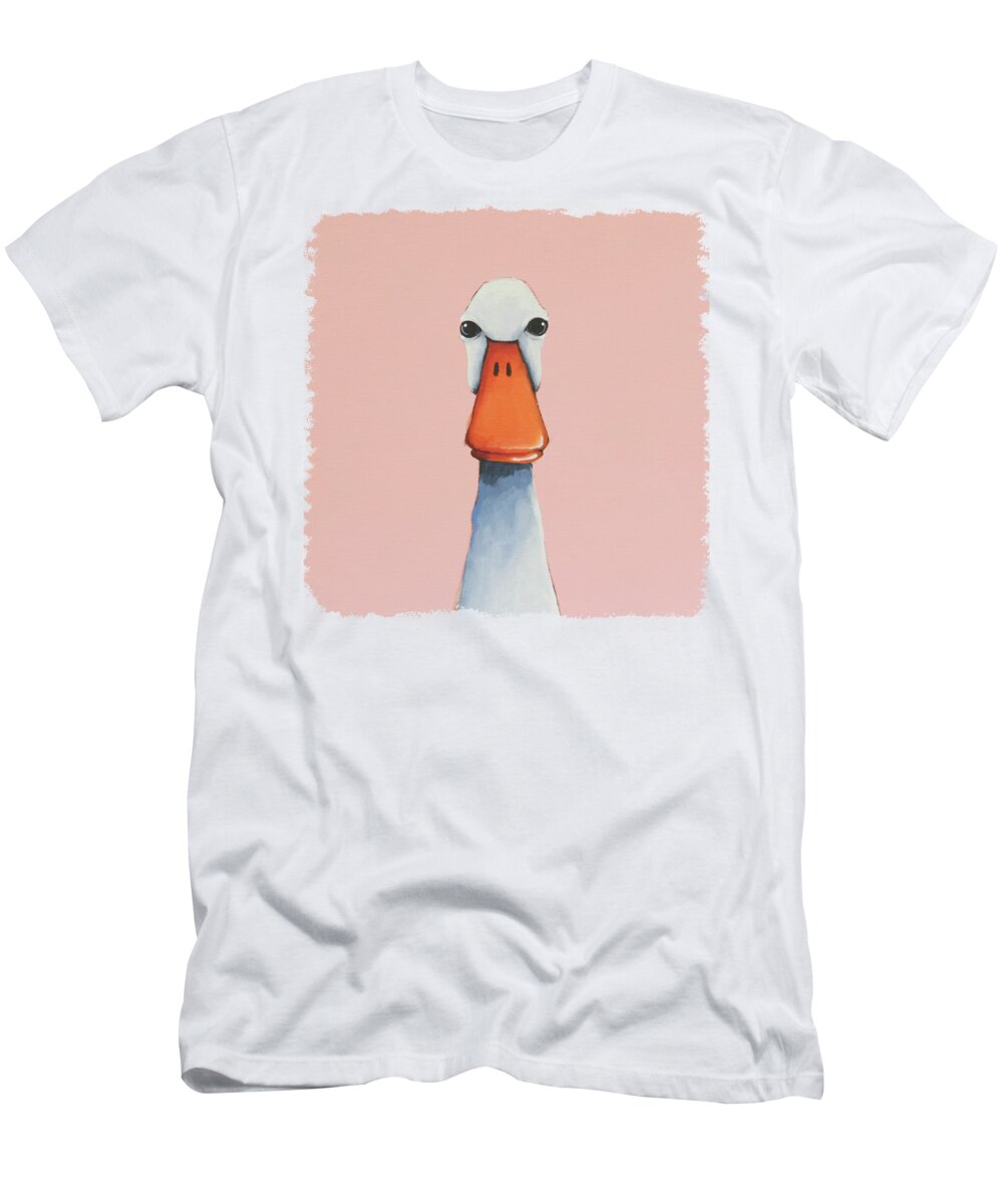 Duck T-Shirt featuring the painting Little Duck by Lucia Stewart