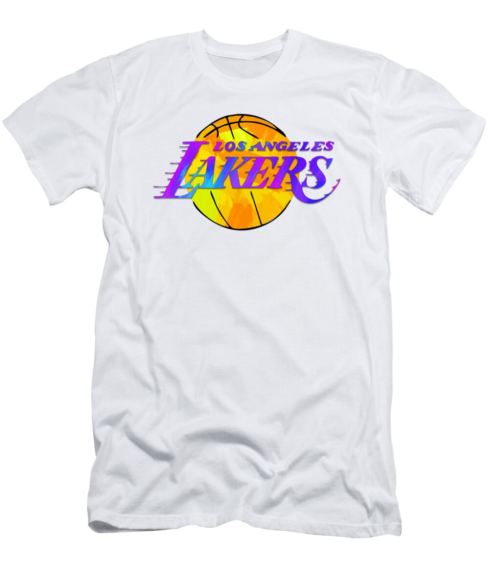 Los Angeles Lakers Paint Design T-Shirt by Ricky Barnard - Pixels