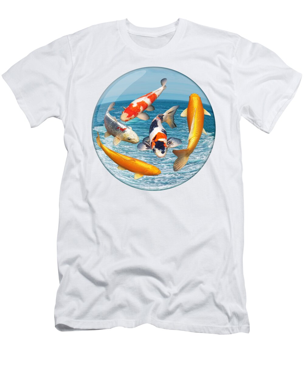 Koi T-Shirt featuring the photograph Lost In A Daydream - Fish Out Of Water by Gill Billington