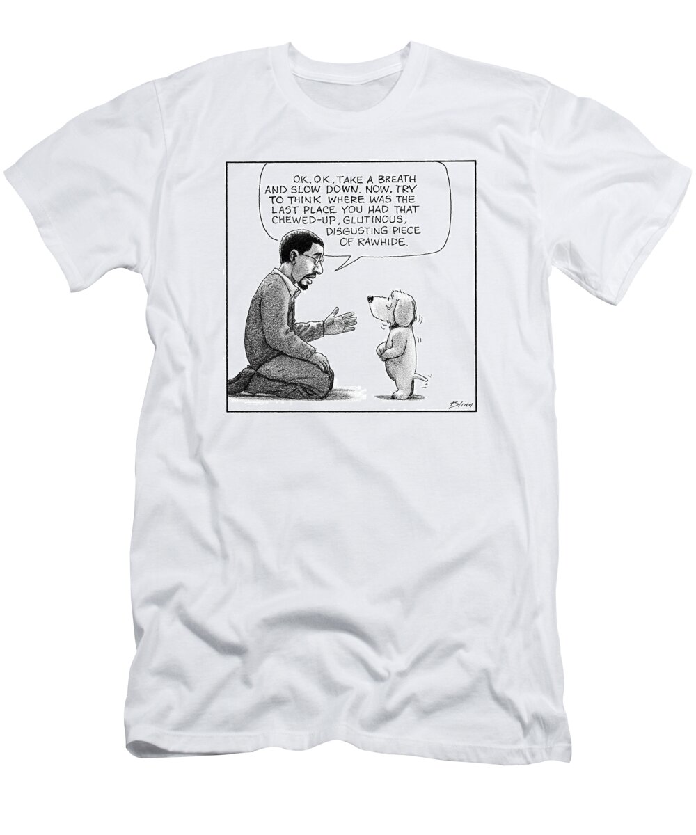 Captionless T-Shirt featuring the drawing Lost Piece of Rawhide by Harry Bliss