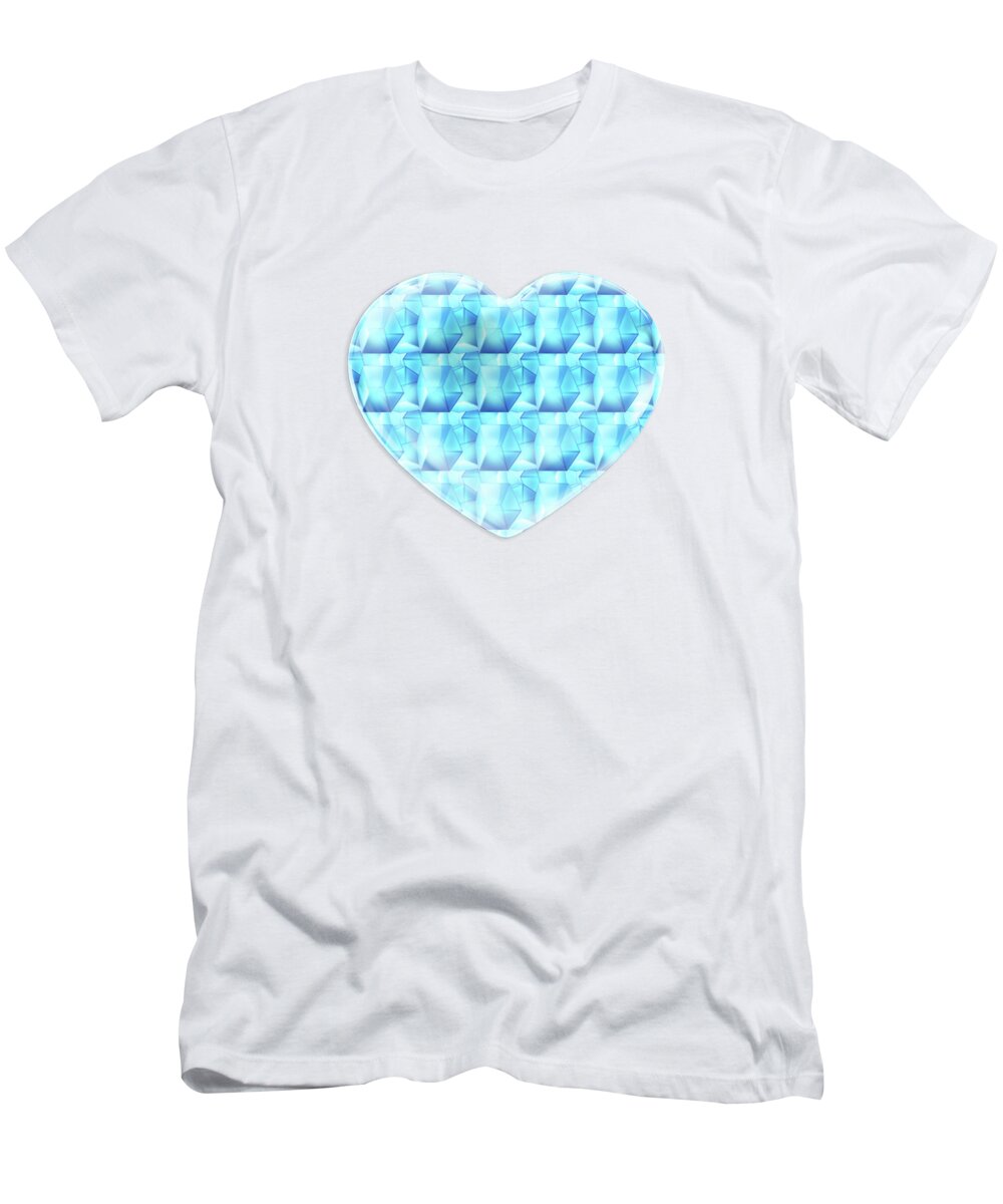 Ice Cubes T-Shirt featuring the digital art Love on the Rocks by Diego Taborda
