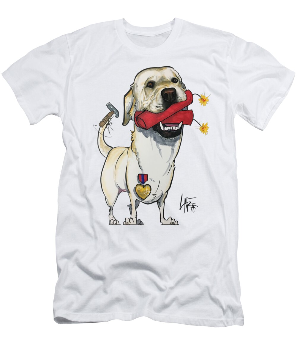 Mackinder T-Shirt featuring the drawing MacKinder 4310 by Canine Caricatures By John LaFree