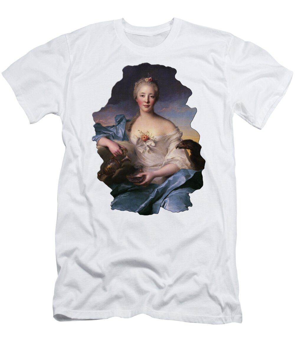 Madame Le Fèvre De Caumartin T-Shirt featuring the painting Madame Le Fevre de Caumartin as Hebe by Jean-Marc Nattier by Rolando Burbon