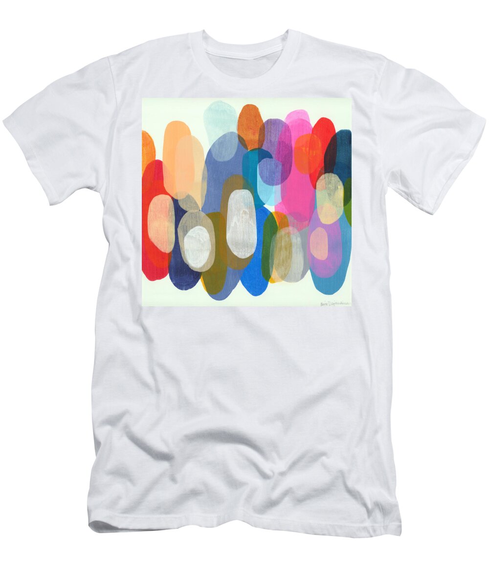 Abstract T-Shirt featuring the painting Making Origami by Claire Desjardins