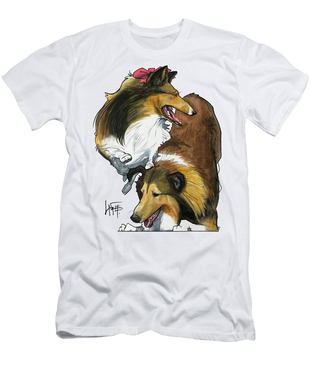 Mariz T-Shirt featuring the drawing Mariz 3554 by Canine Caricatures By John LaFree
