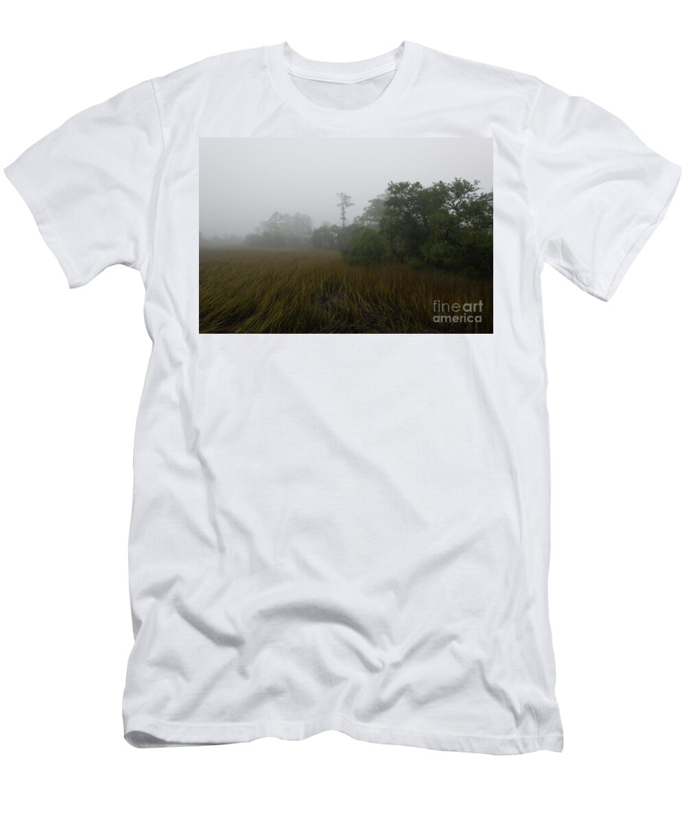 Fog T-Shirt featuring the photograph Marsh Fog Gospel by Dale Powell