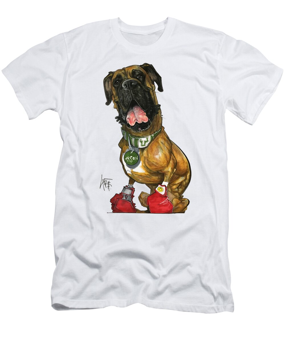 Martinez 7-1369 T-Shirt featuring the drawing Martinez 7-1369 by Canine Caricatures By John LaFree