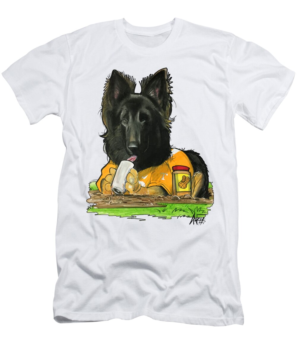 Mcclendon 4580 T-Shirt featuring the drawing McClendon 4580 by Canine Caricatures By John LaFree