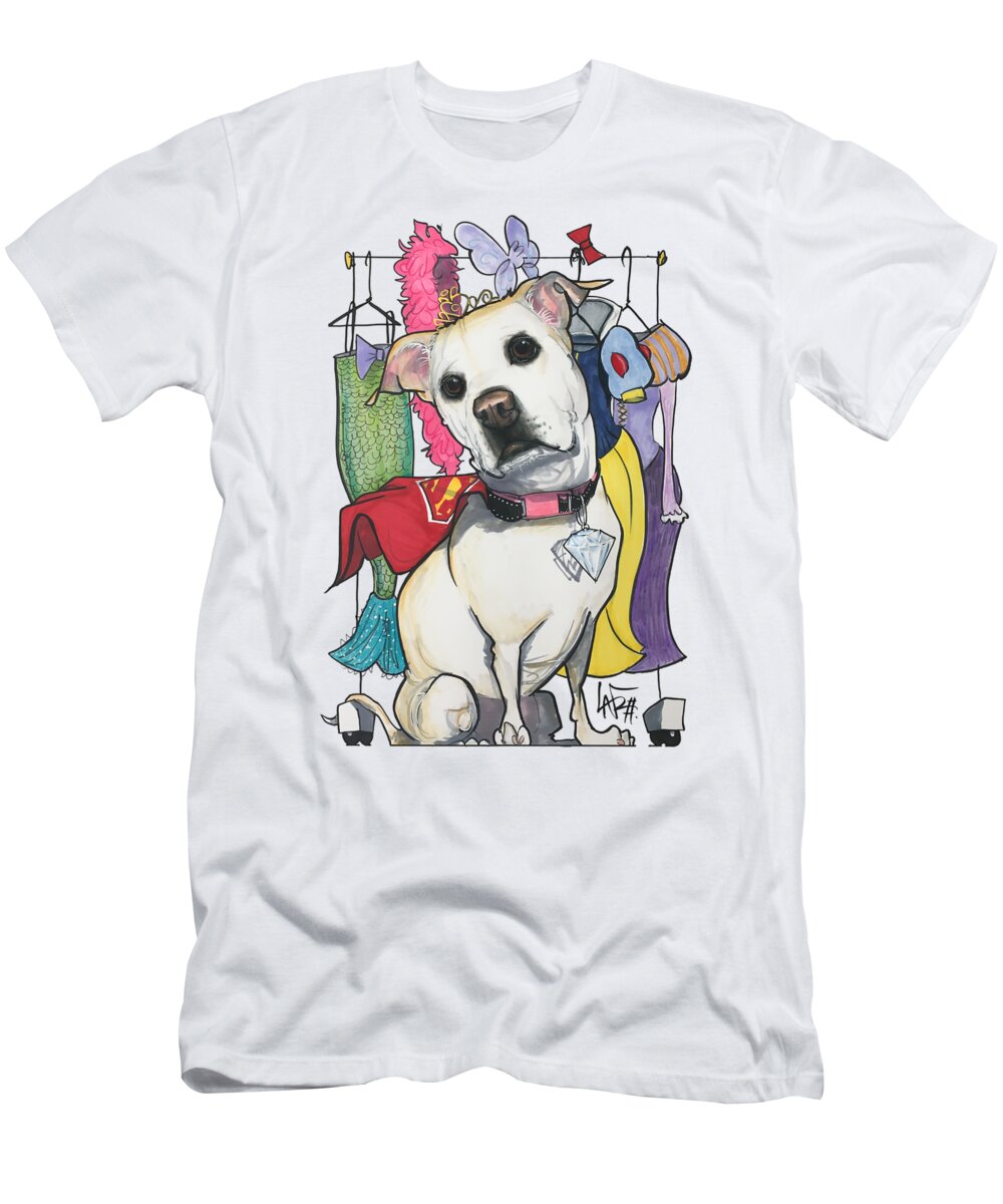 Melton T-Shirt featuring the drawing Melton, 4361 by Canine Caricatures By John LaFree