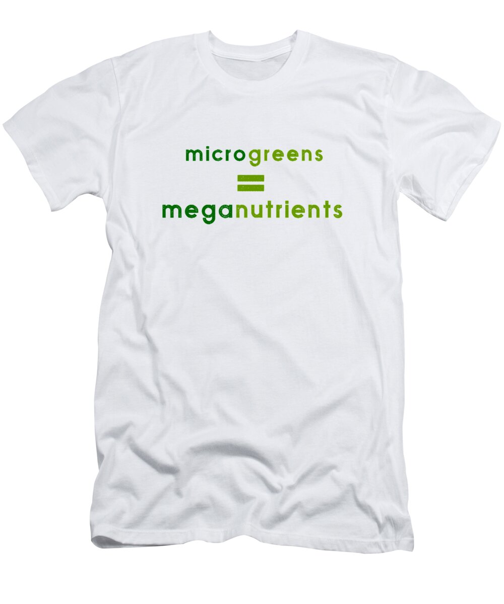  T-Shirt featuring the drawing Microgeens and meganutrients - two greens by Charlie Szoradi