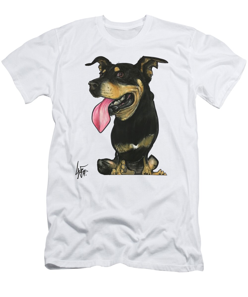 Mireles T-Shirt featuring the drawing Mireles CHUFFIE by Canine Caricatures By John LaFree
