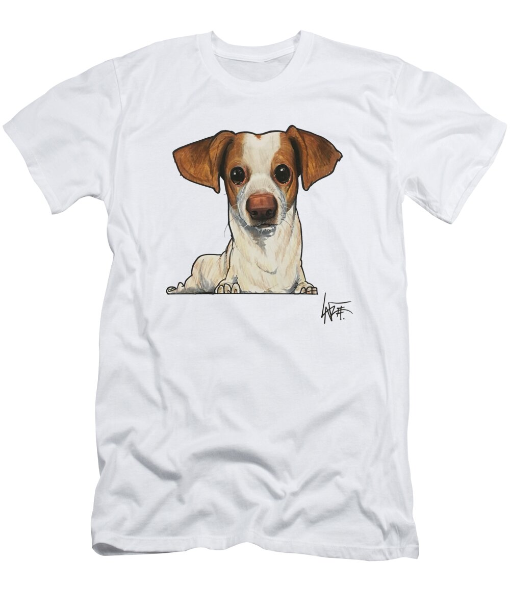 Mireles T-Shirt featuring the drawing Mireles The Doggie Dog Dog by Canine Caricatures By John LaFree