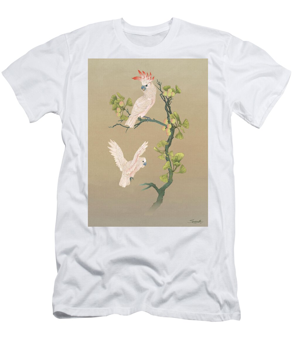 Birds T-Shirt featuring the digital art Moluccan Cockatoos by M Spadecaller