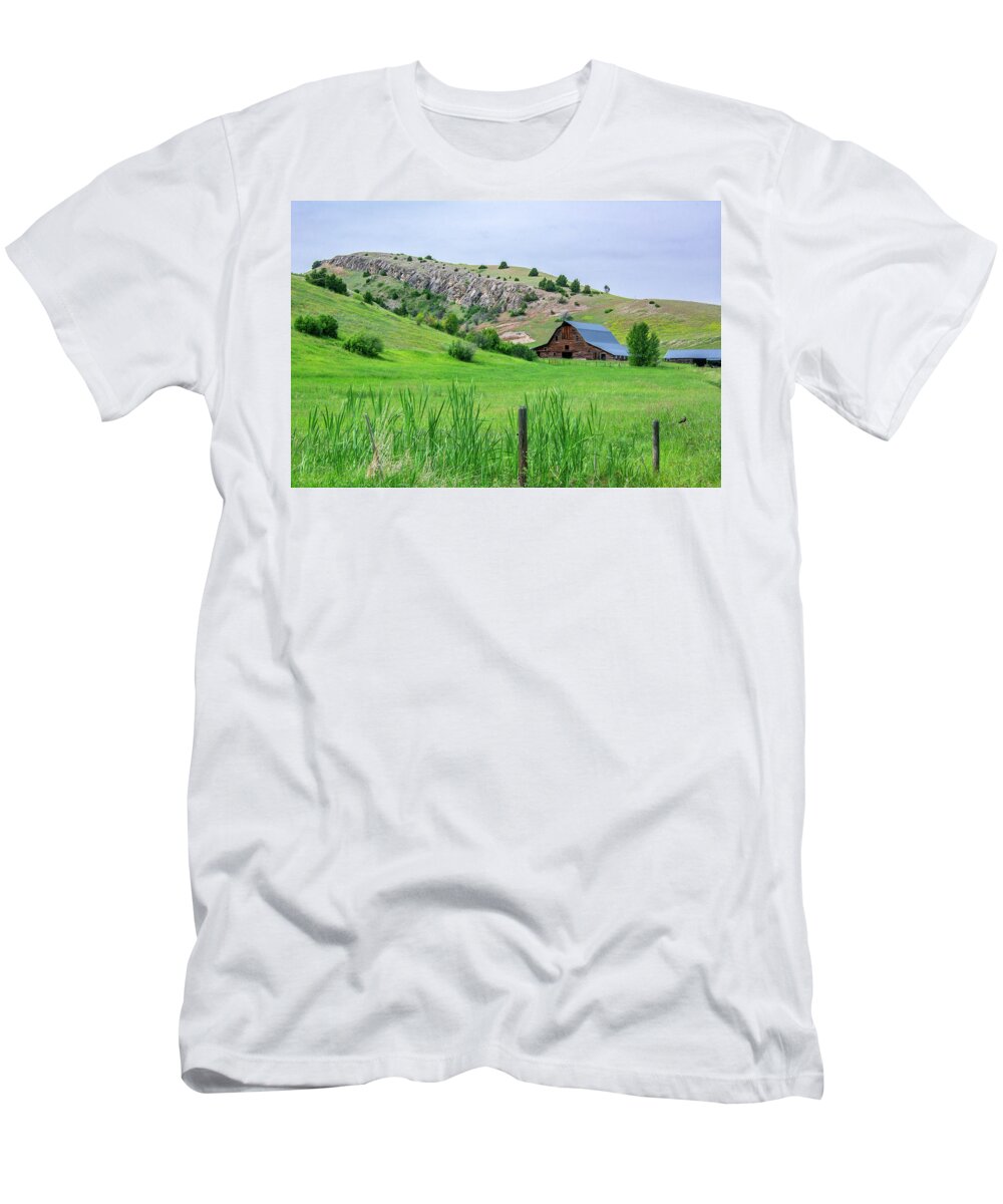 Quarry Gulch T-Shirt featuring the photograph Montana Ranch View by Douglas Wielfaert