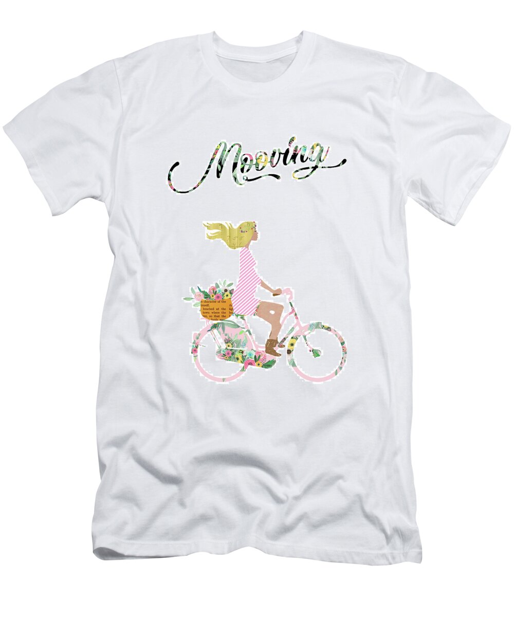 Mooving T-Shirt featuring the mixed media Mooving by Claudia Schoen