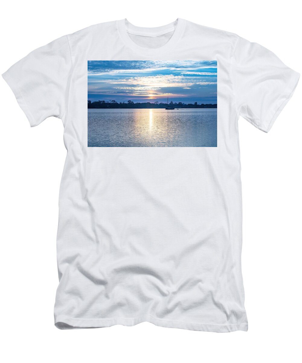 River T-Shirt featuring the photograph Morning on the River by Mary Ann Artz