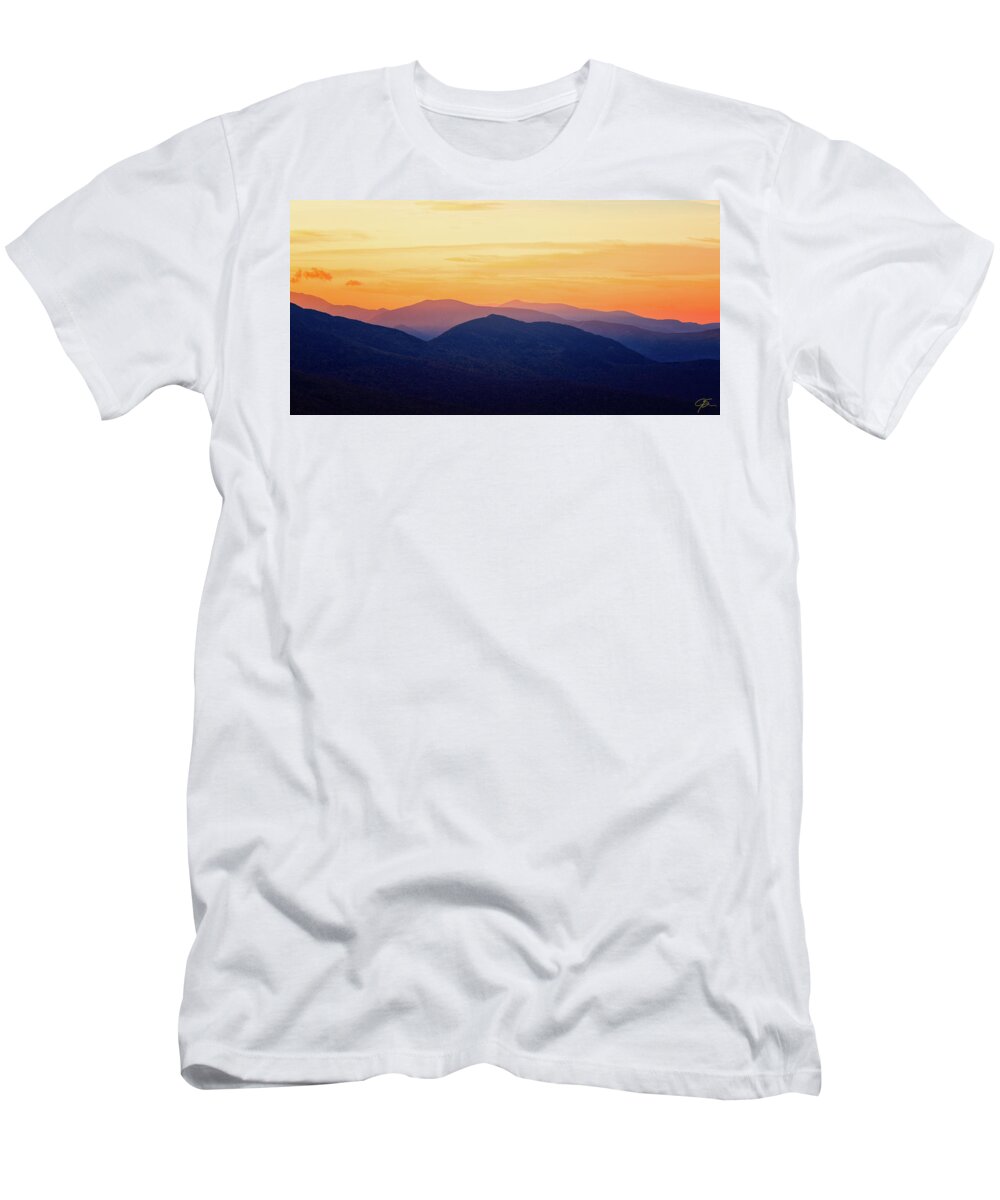 Autumn T-Shirt featuring the photograph Mountain Light And Silhouette by Jeff Sinon