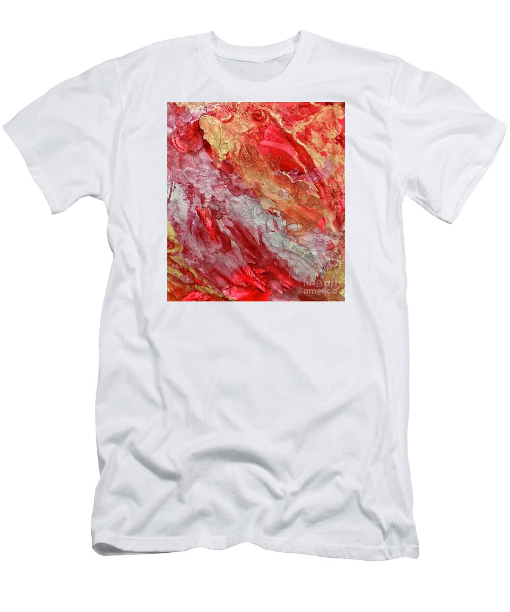 Abstract T-Shirt featuring the painting Moving On by Nancy Koehler
