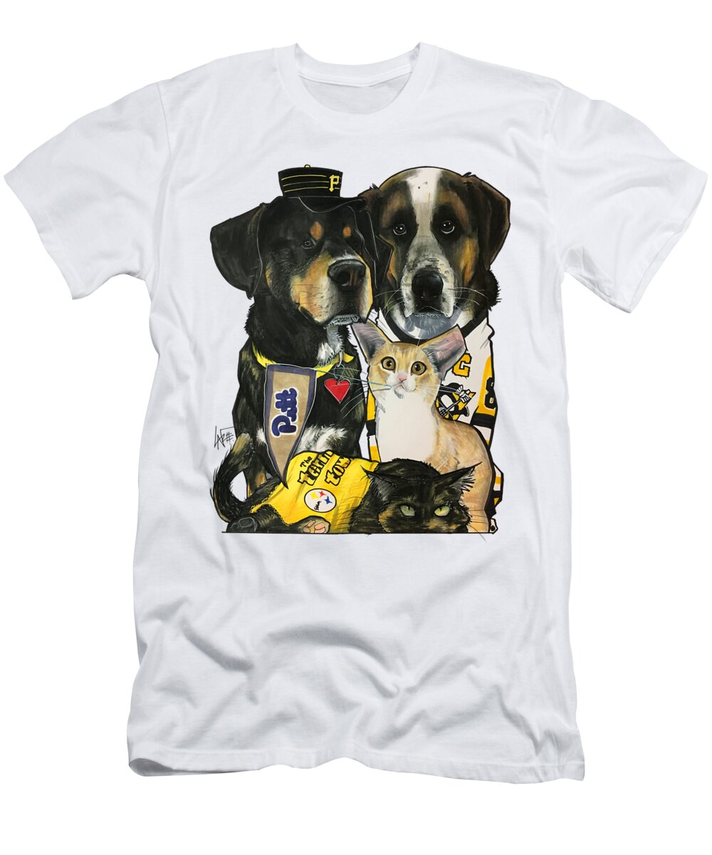 Murcko T-Shirt featuring the drawing Murcko 4390 by Canine Caricatures By John LaFree