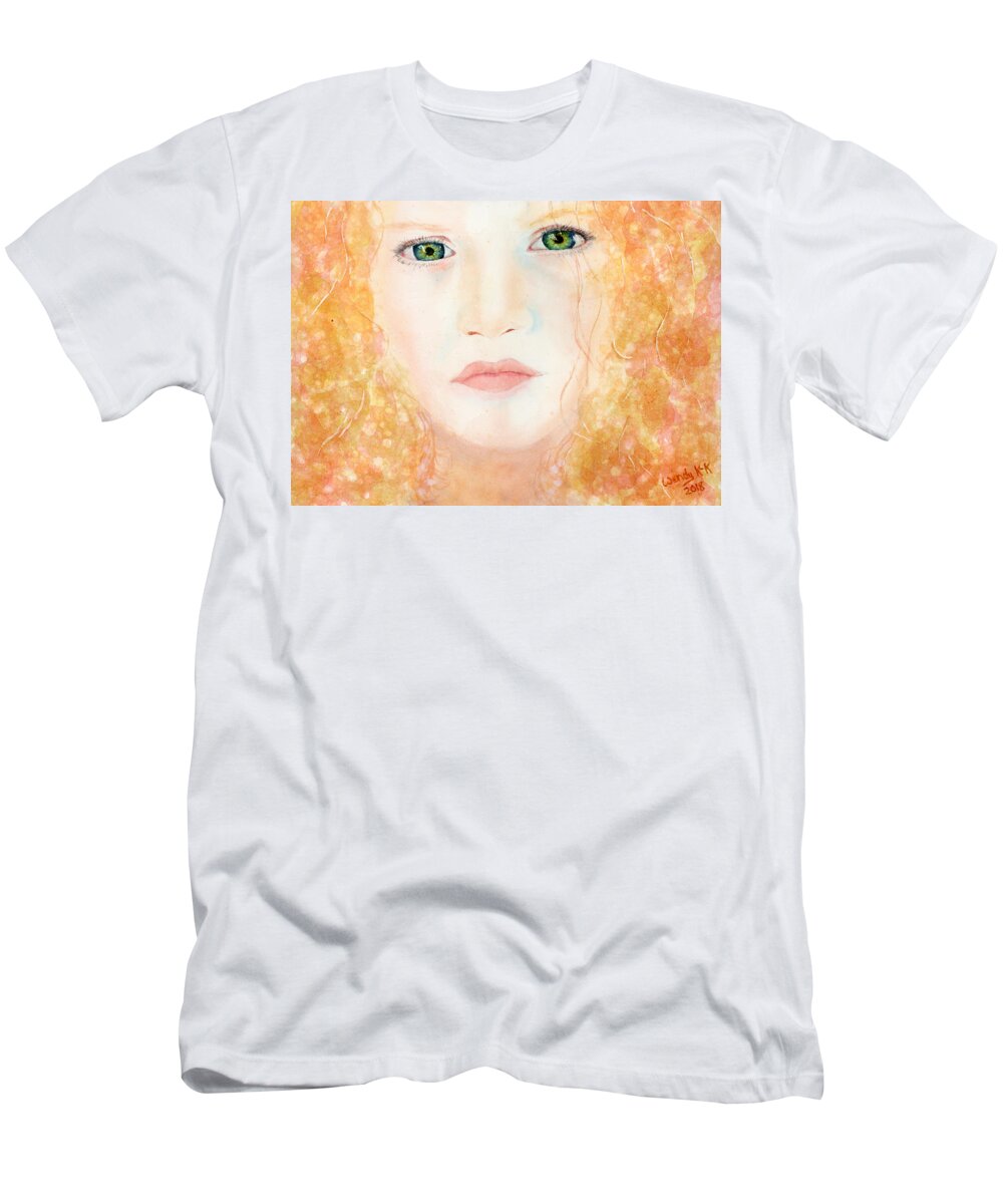 Girl T-Shirt featuring the painting My Celtic Lass by Wendy Keeney-Kennicutt