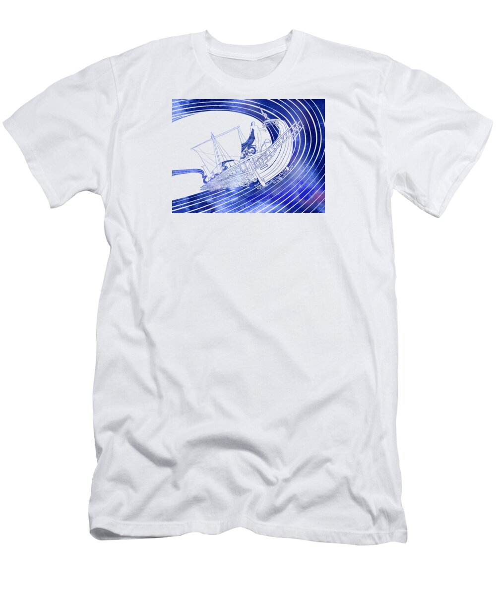Nausithoe T-Shirt featuring the mixed media Nausithoe by Stevyn Llewellyn