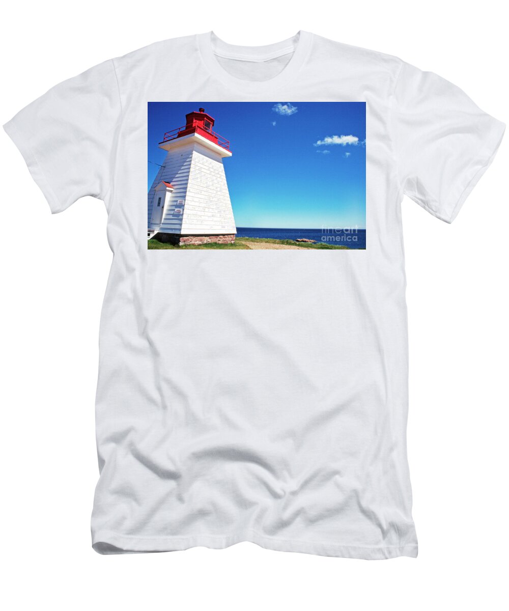 Canada T-Shirt featuring the photograph Neils Harbour Lightstation, Cape Breton Island, Nova Scotia, by Thomas R Fletcher