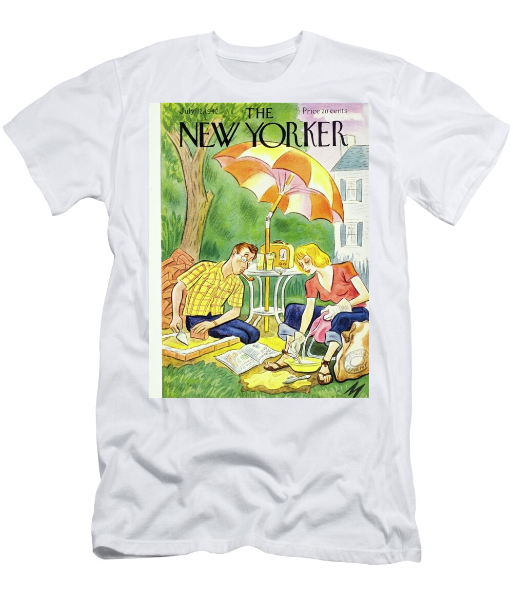 Illustration T-Shirt featuring the painting New Yorker July 12th 1947 by Julian De Miskey