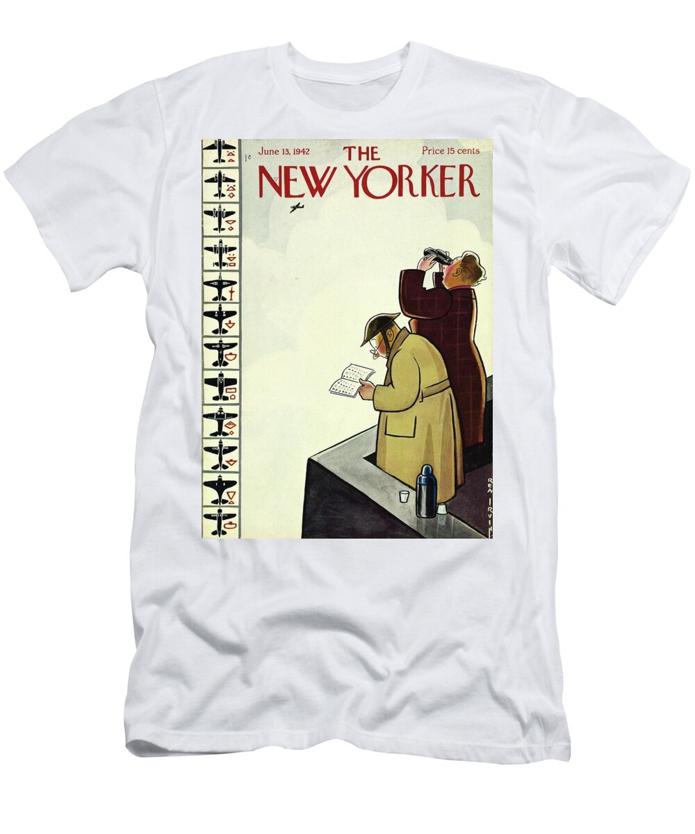 Binoculars T-Shirt featuring the painting New Yorker June 13 1942 by Rea Irvin
