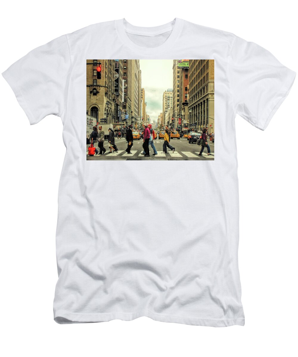 New York City T-Shirt featuring the photograph New York City Hustle by Susan Hope Finley