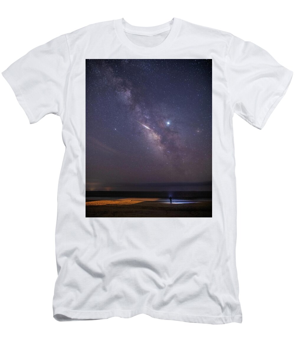 Oak Island T-Shirt featuring the photograph Oak Island Milky Way by Nick Noble