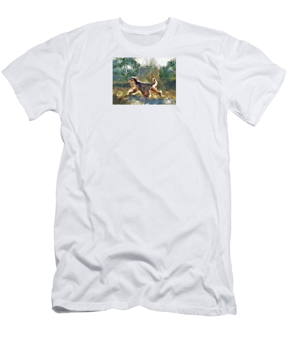Afghan Hound T-Shirt featuring the digital art On the Move by Diane Chandler