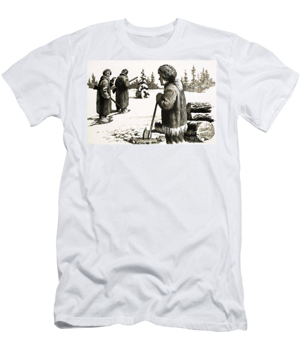 Outposts Of The Empire: A Short Walk To Death Axe T-Shirt featuring the painting Outposts Of The Empire A Short Walk To Death by Cl Doughty