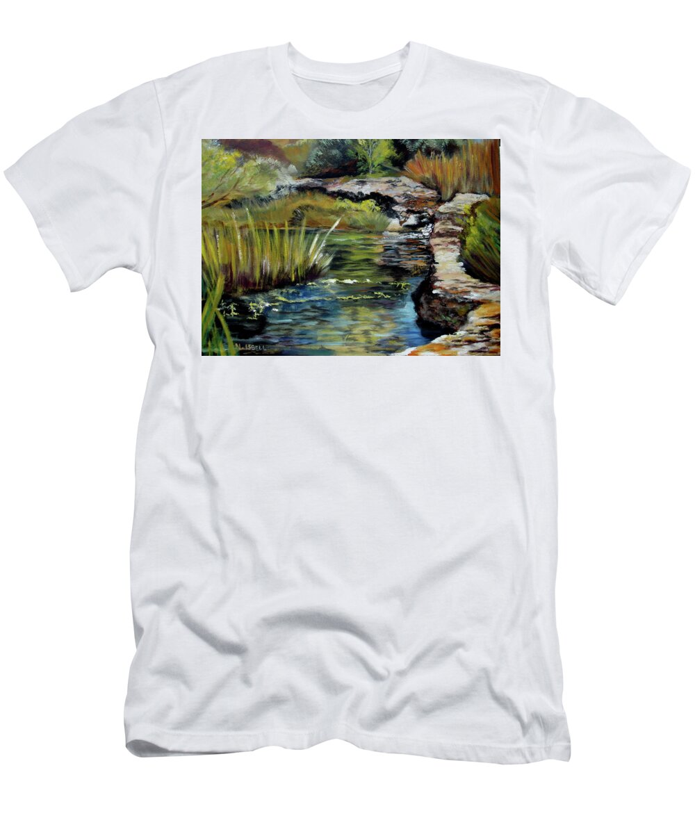  T-Shirt featuring the painting Padre dam by Nancy Isbell